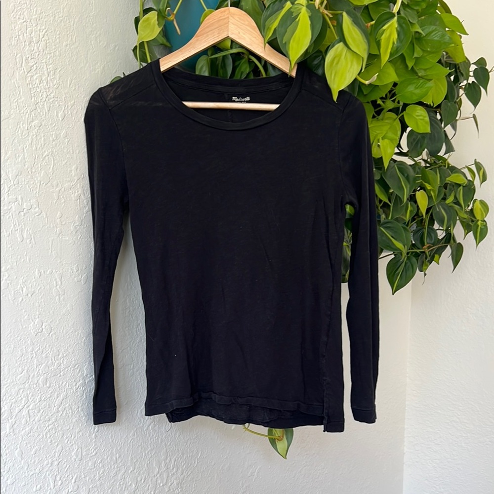 Madewell Black Fitted Long Sleeve Tee